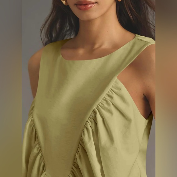 Women's Flowy Peplum Tank – Sleeveless Casual Summer Top, Olive Green, XL - NWT - Picture 3 of 10